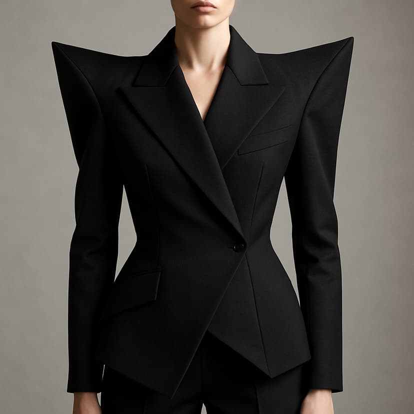 Avant-garde structured blazer with exaggerated shoulders