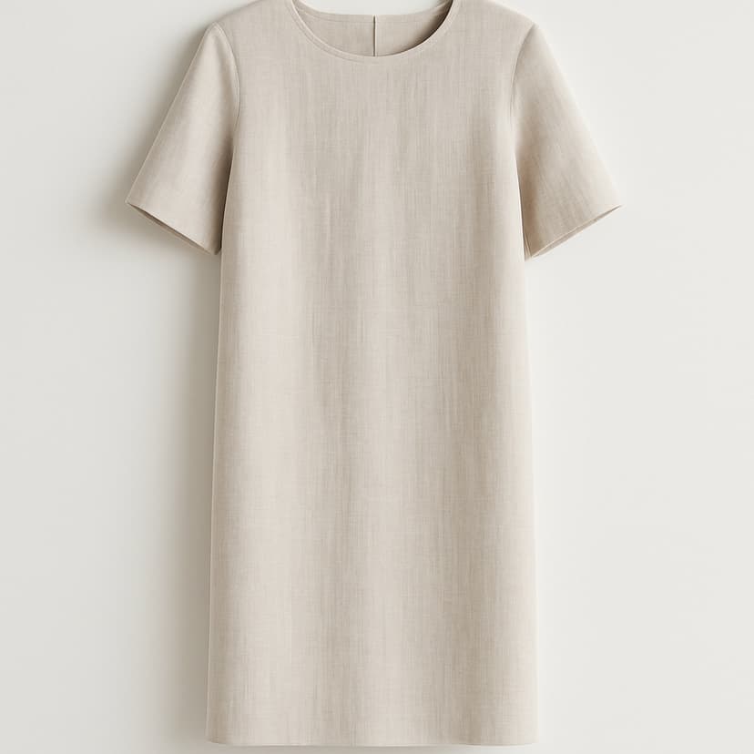 Minimalist linen dress with clean lines