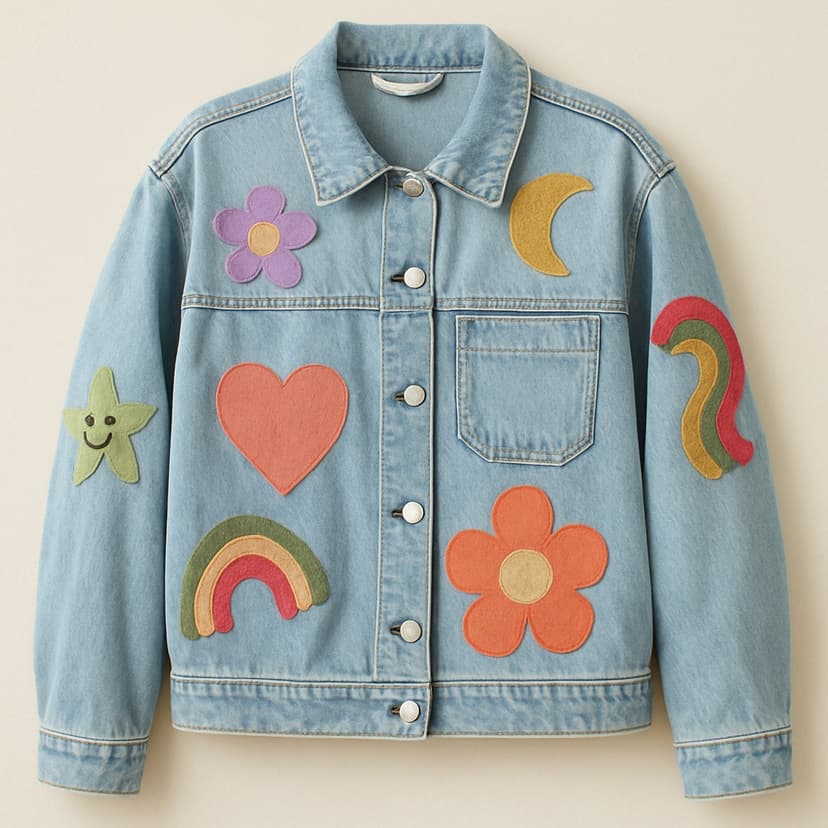 Sustainable denim jacket with upcycled details